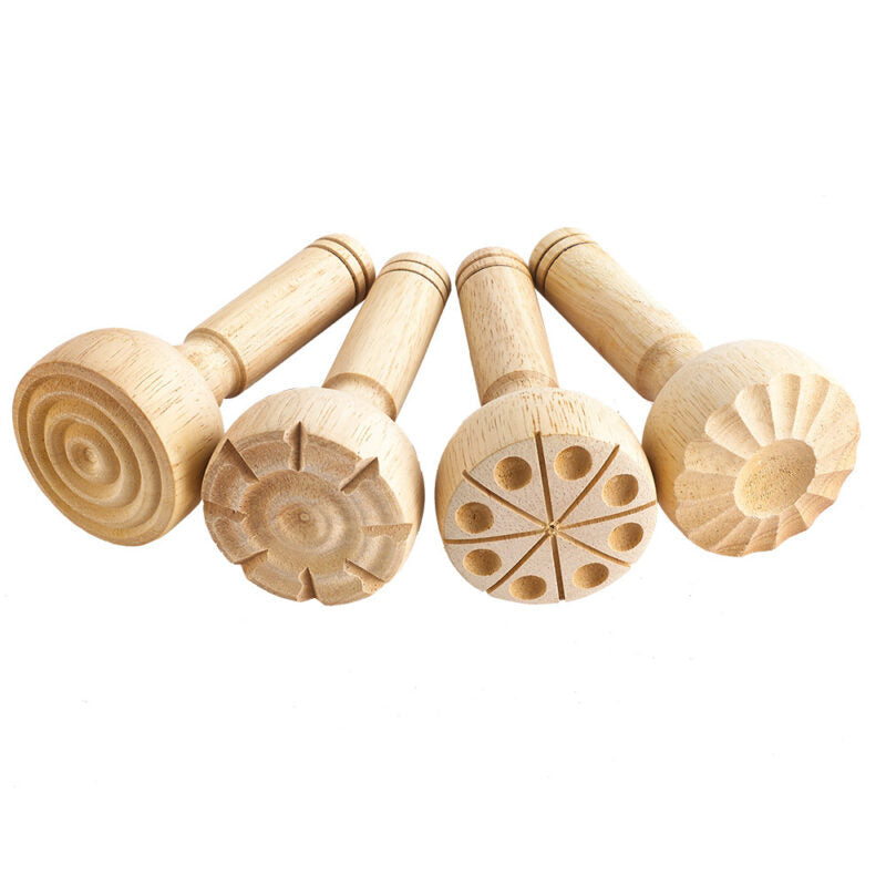 Wood Dough Stampers Set 4