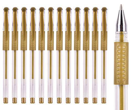 Basics Gel Pens Gold 12pk
