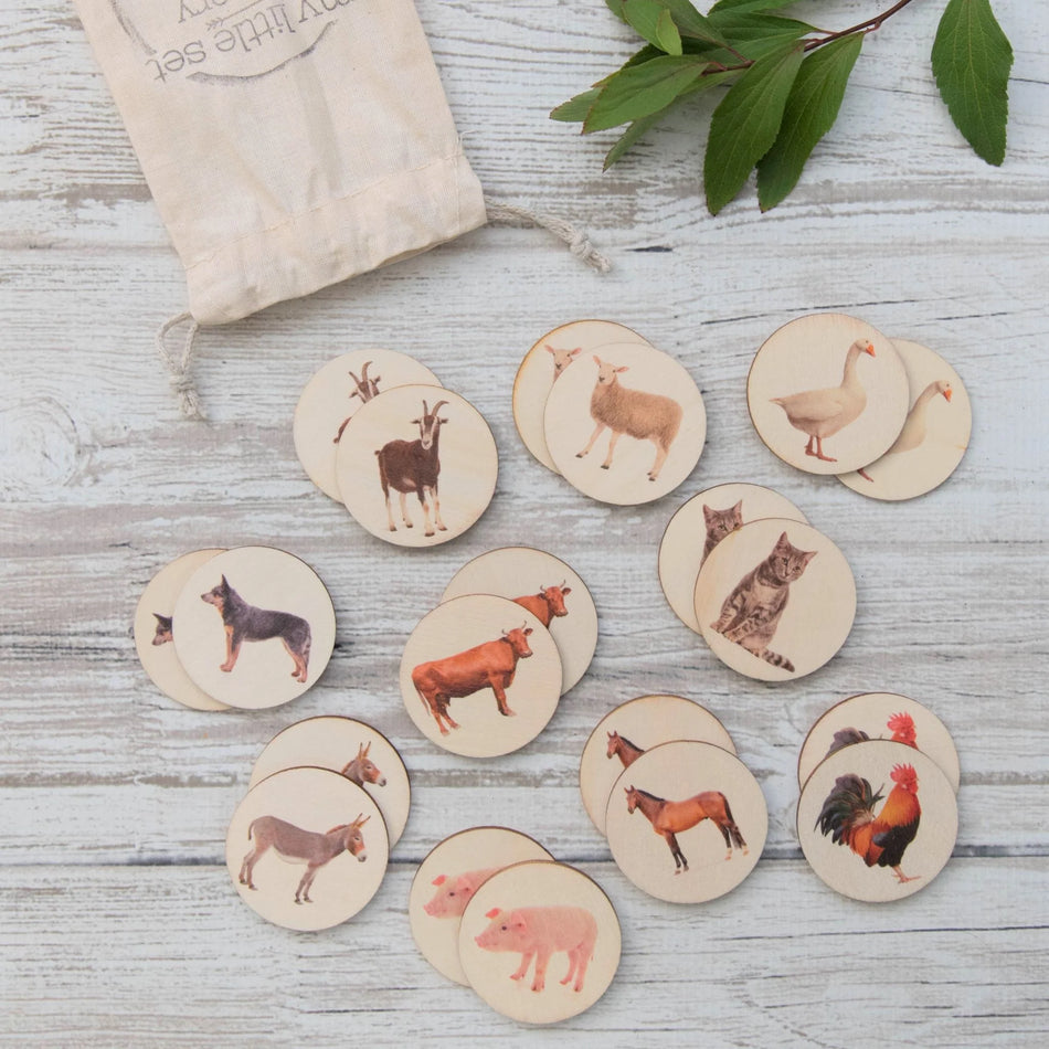 My Little Set Memory Match Real Farm Animals