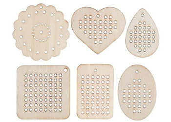 Wooden Threading Shapes Pk 30