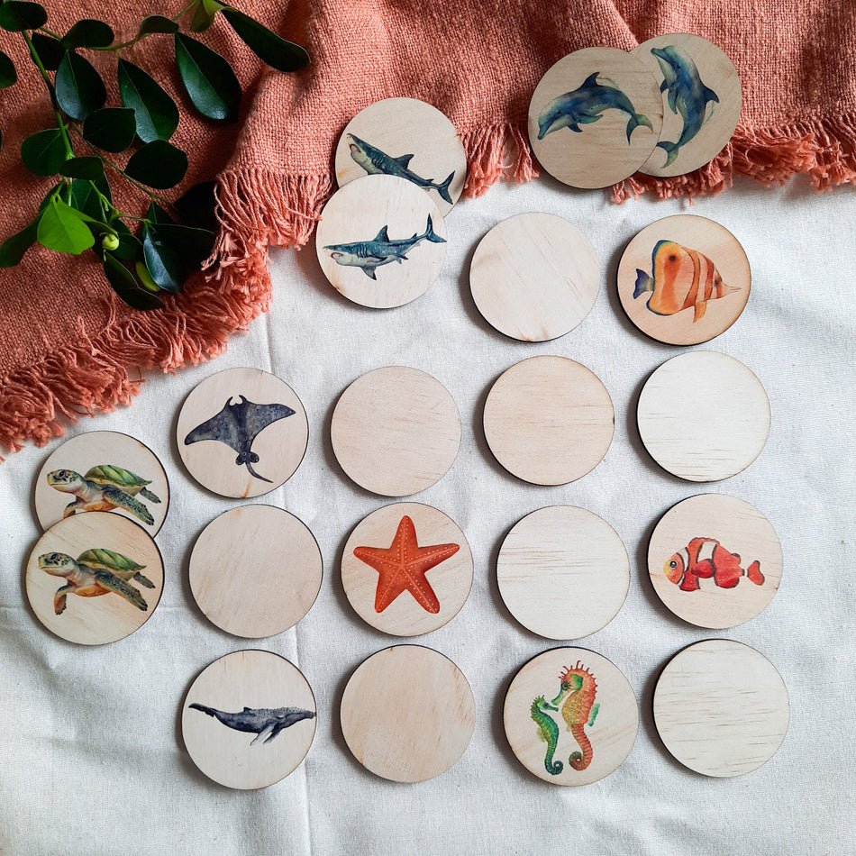 My Little Set Memory Match Real Sea Life