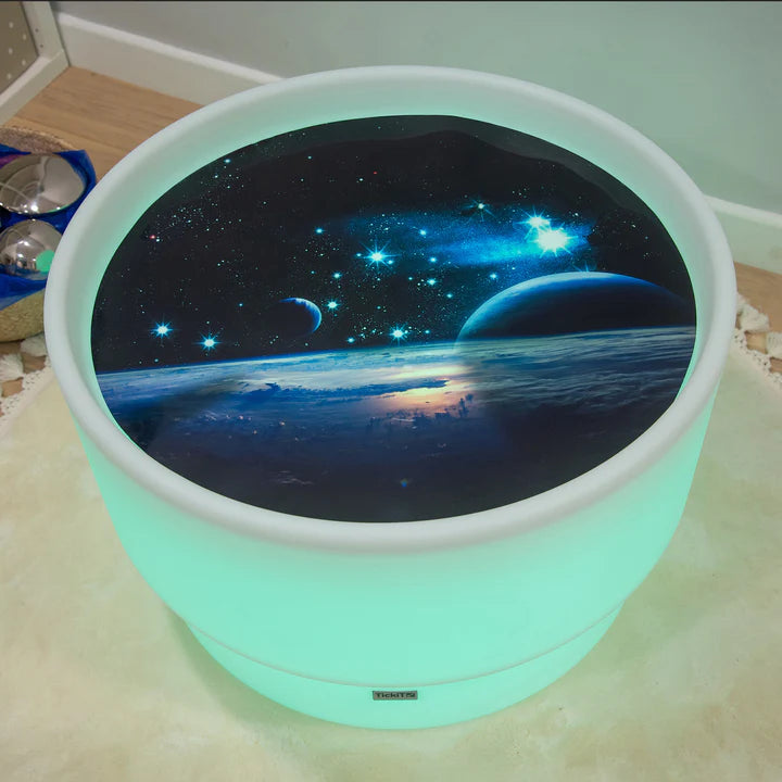 Tickit Sensory Mood Low Discovery Light Table + Space Discovery Play Mat