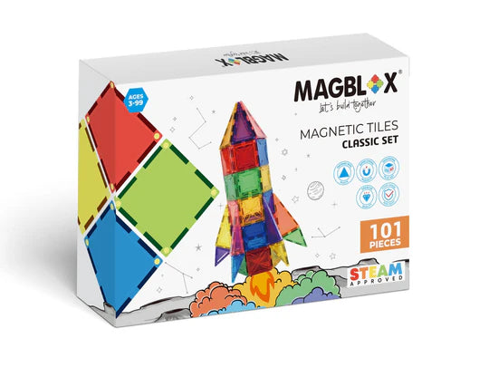 MAGBLOX Magnetic Tiles Classic Set 101pc