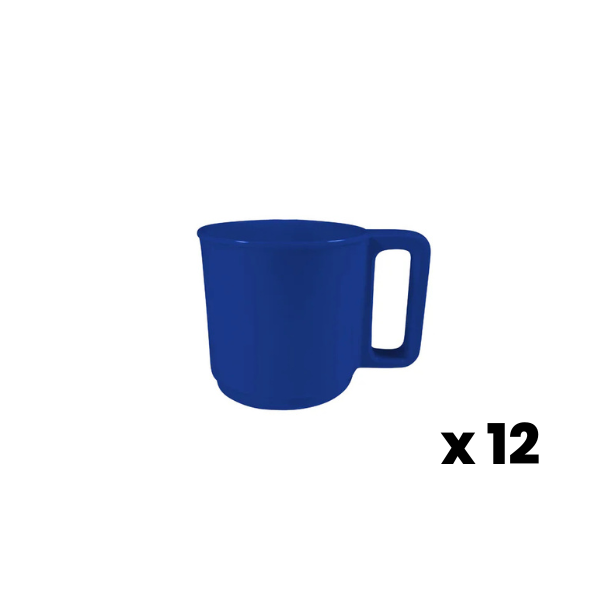Superware Melamine Stackable Mug Blue 350ml 12pk