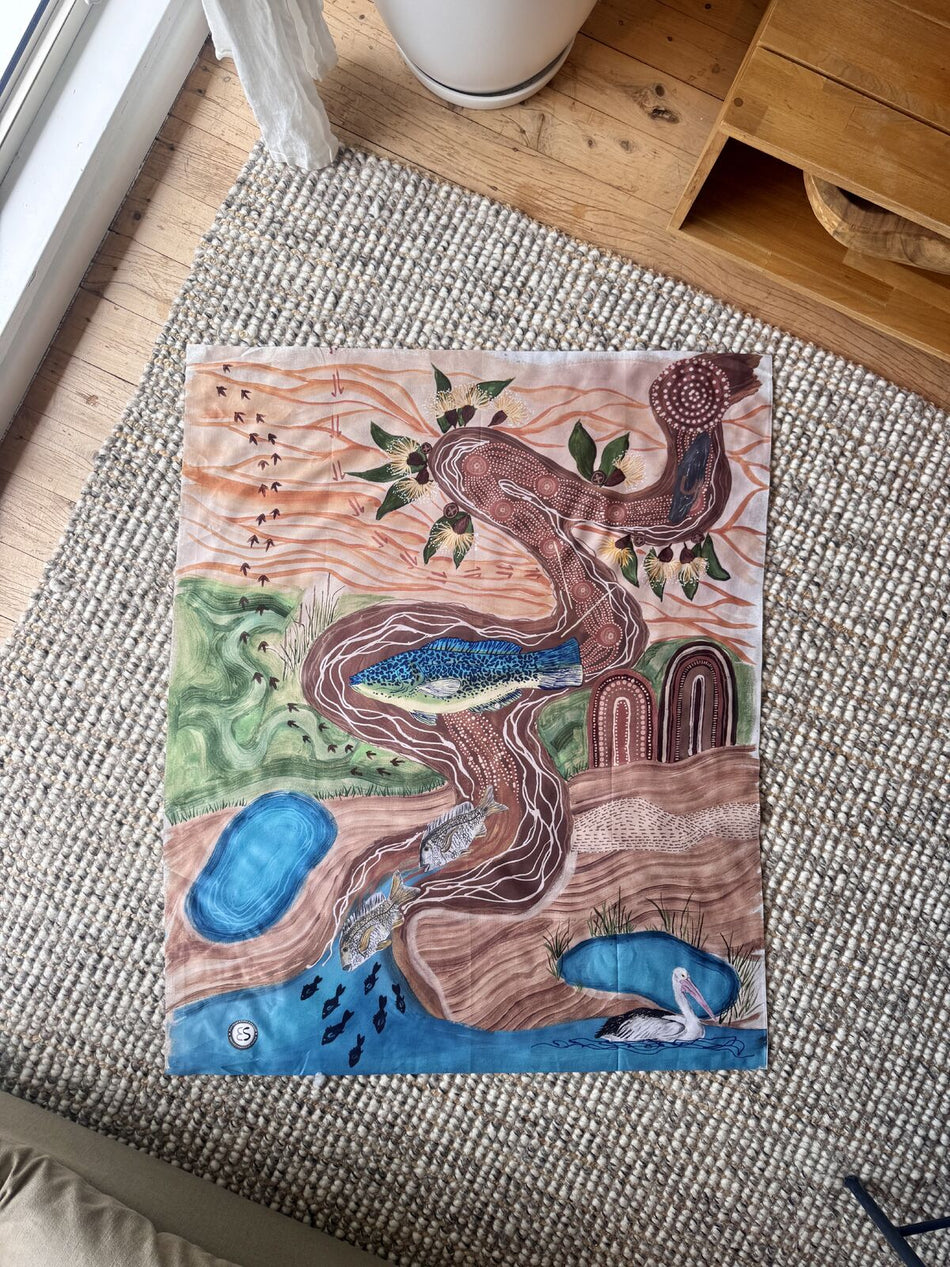 Awe & Wonder Dreaming Story of Ngurunderi Playsilk by Emma Stenhouse