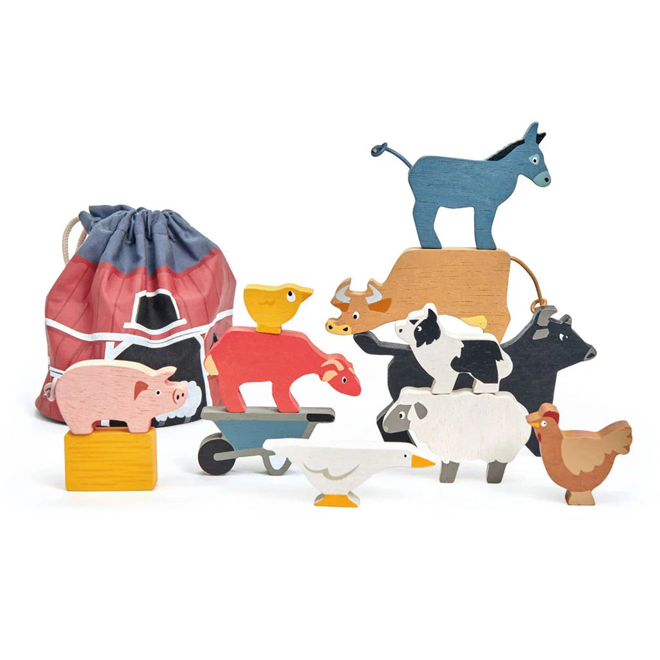 Tender Leaf Stacking Farmyard Animals with Bag