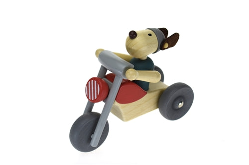 Calm & Breezy Retro Motorcycle With Dog Rider