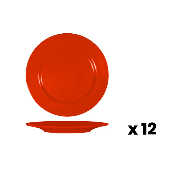 Superware Melamine Plate Raised Rim Red 16.5cm 12pk