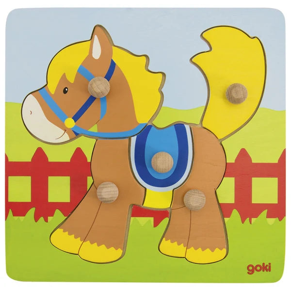 Goki Knob Puzzle Horse
