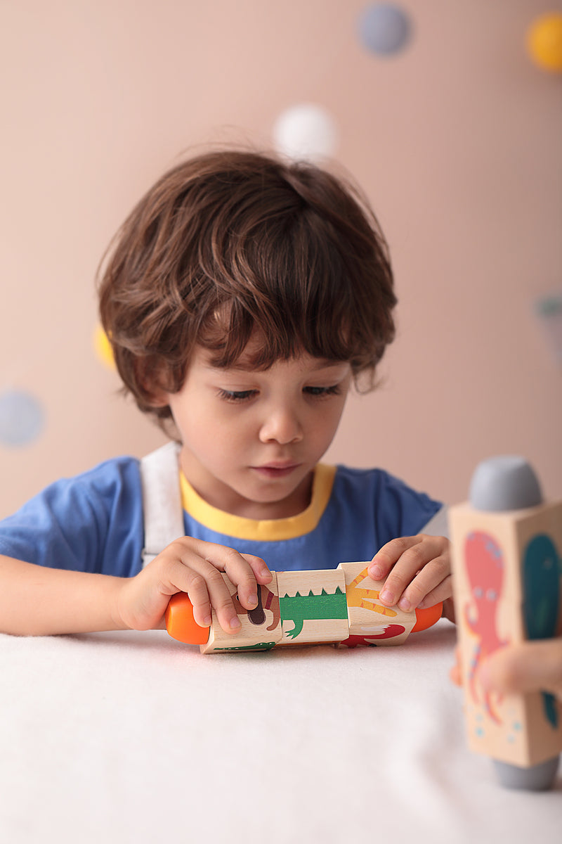 Kaper Kidz Wood Twist Puzzle Block Jungle