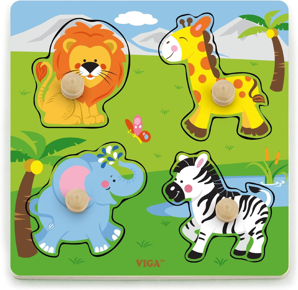 Viga Big Knob Puzzle Wild Animals