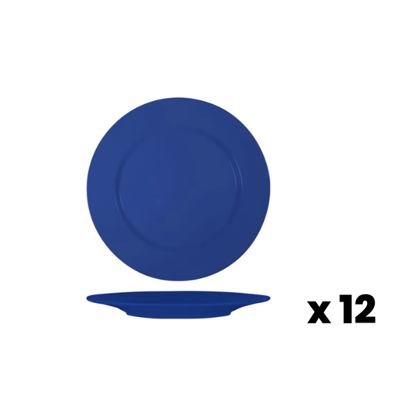 Superware Melamine Plate Raised Rim Blue 16.5cm 12pk
