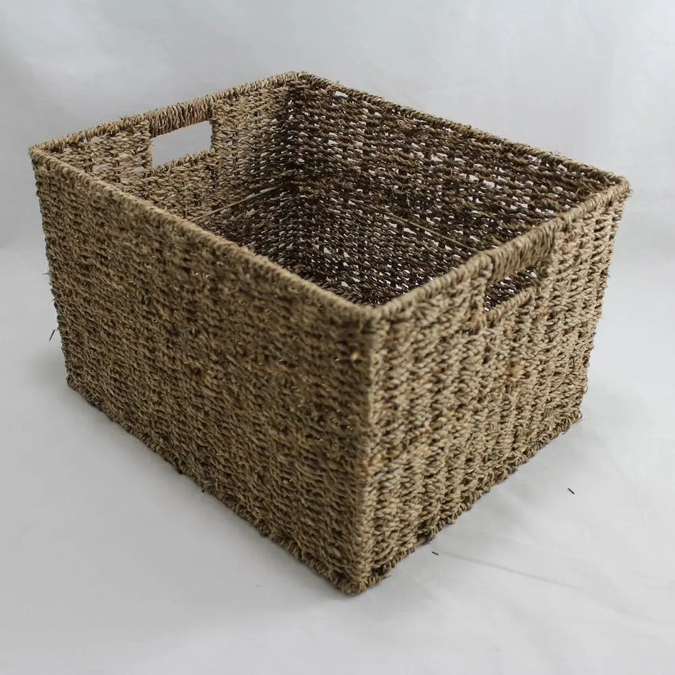 Masterworks Large Rectangle Seagrass Basket Natural 43 x 35 x 26cm H