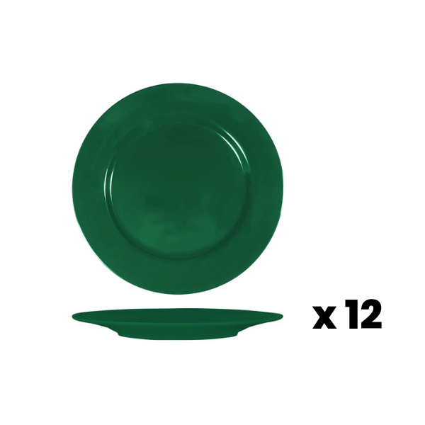Superware Melamine Plate Raised Rim Green 23cm 12pk