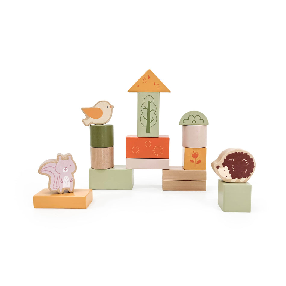 PolarB Wooden Blocks 50pc Green Forest
