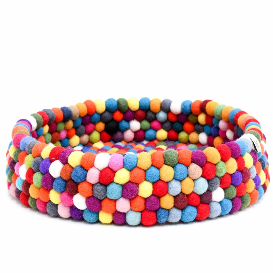 Tara Treasures Colourful Felt Ball Basket