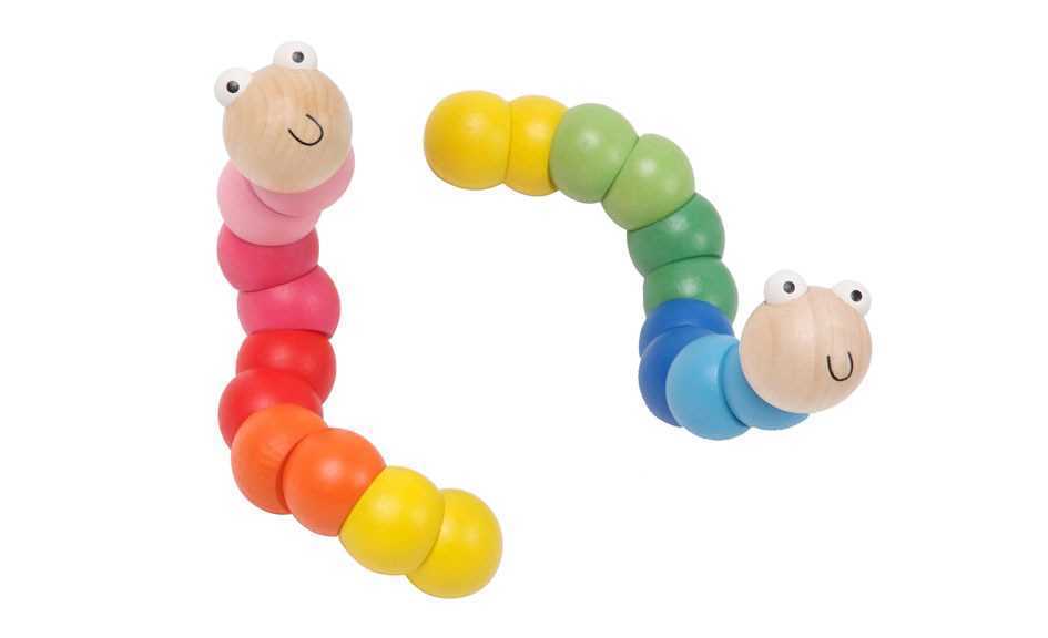 Calm & Breezy Wood Wiggly Worm Rainbow
