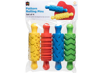 Rolling Pin Rubber Patterned Pk 4