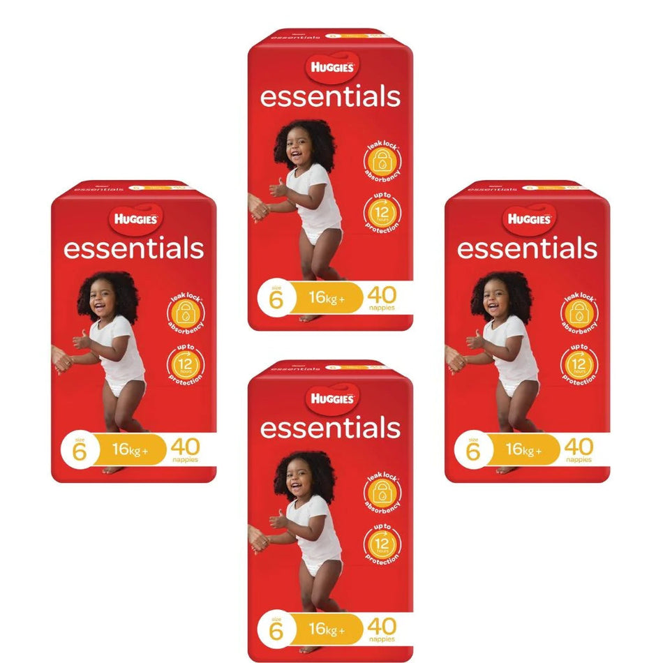 Huggies Essentials Nappies Size 6 Junior (16kg+) 160pk