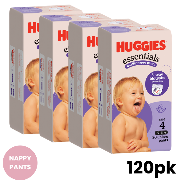 Huggies Essentials Nappy Pants Size 4 120pk