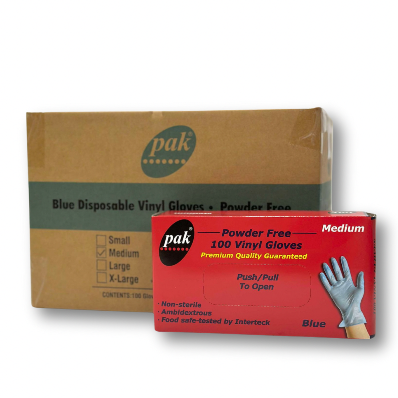Vinyl Powder Free BLUE Disposable Gloves MEDIUM 1,000pk