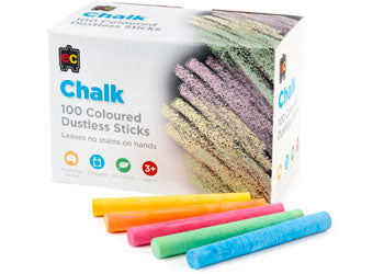 Chalk Dustless Coloured 100pk