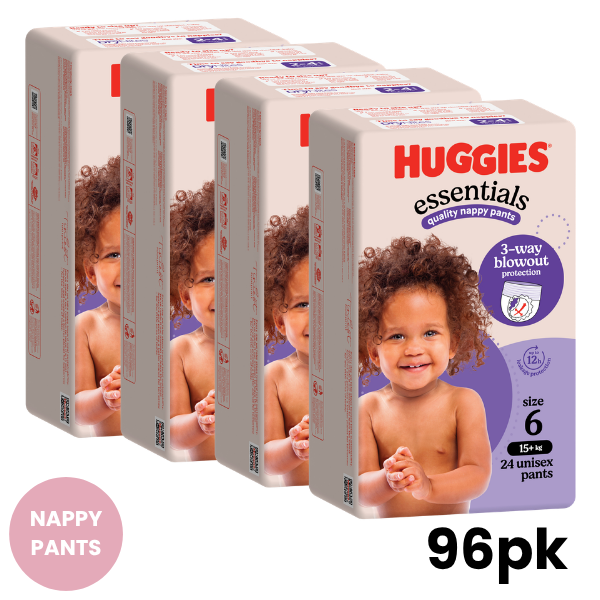 Huggies Essentials Nappy Pants Size 6 96pk
