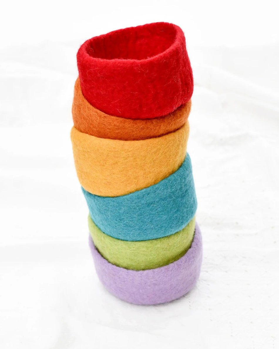 Tara Treasures Felt Big Rainbow Bowls 6pc