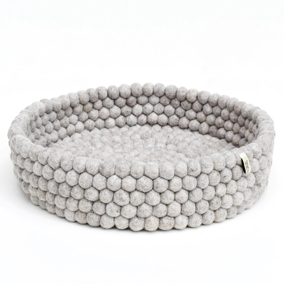 Tara Treasures Light Grey Felt Ball Basket