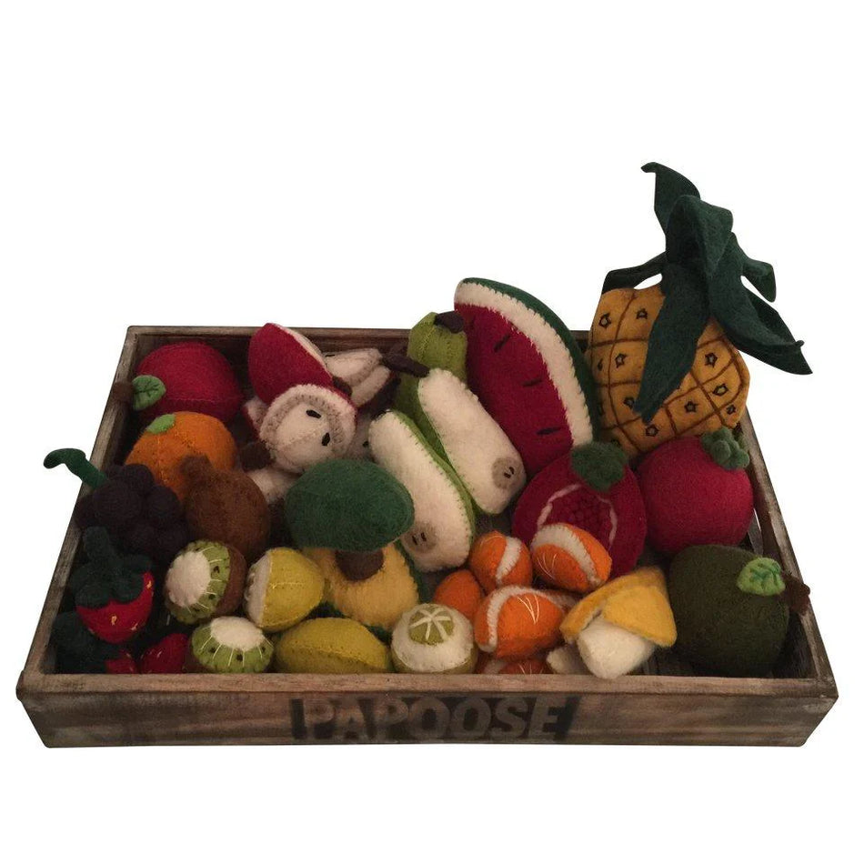 Papoose Crated Felt Fruit Set