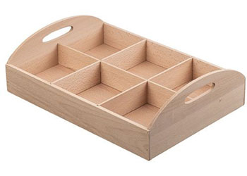 Wood 6 Compartment Tray