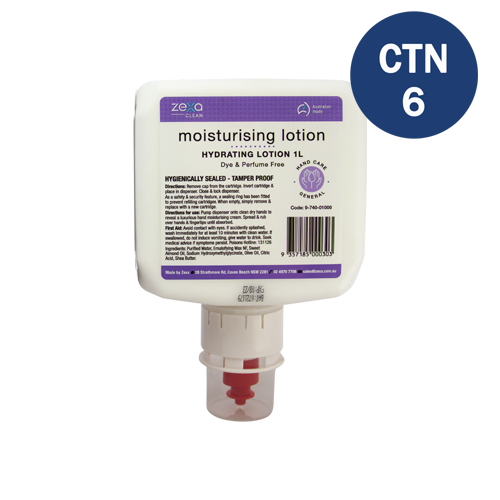 Zexa Dispenser Cartridge 1L: Moisturising Lotion Non-Allergenic x 6