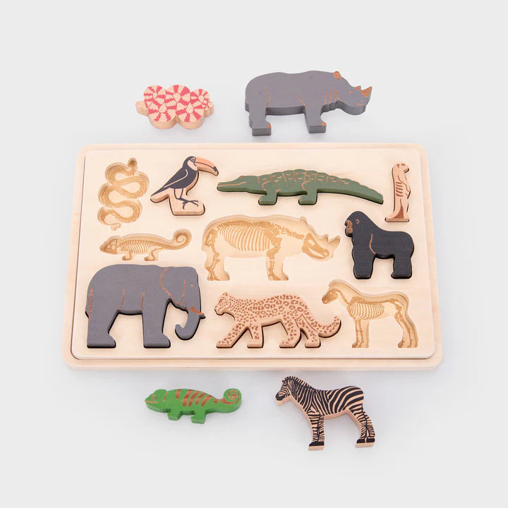 Tickit Wooden Safari Animal Layer Puzzle