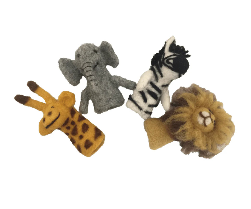 Papoose African Animal Finger Puppets 4pc