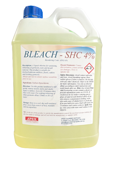 Bleach | Lite Duty  4% sodium hypochlorite  5L