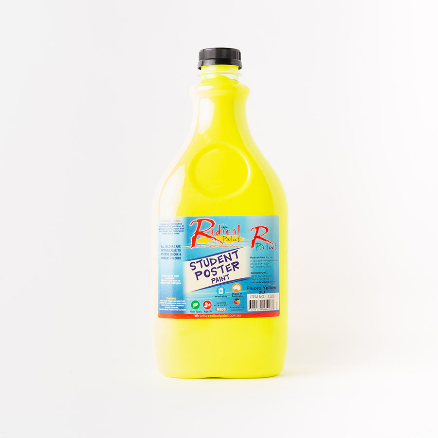 Student Fluorescent Poster Paint Yellow 2Lt