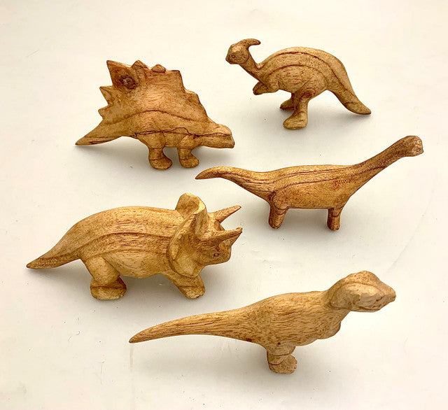Papoose Dinosaurs Hand Carved 5pc