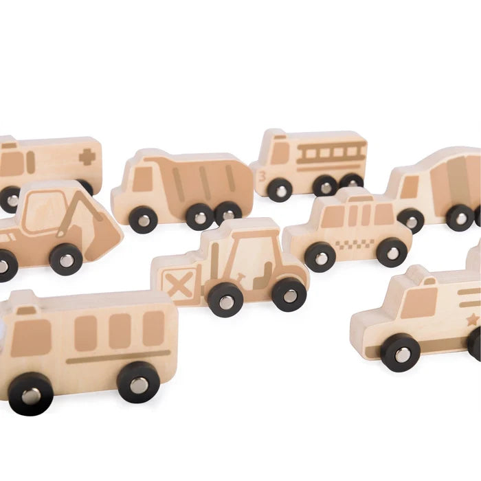 Guidecraft Mini Wooden Trucks 10pc