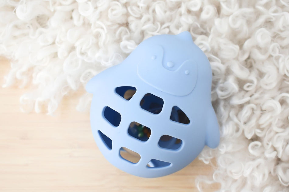 Koala Dream Silicone Penguin Rolling Rattle Blue