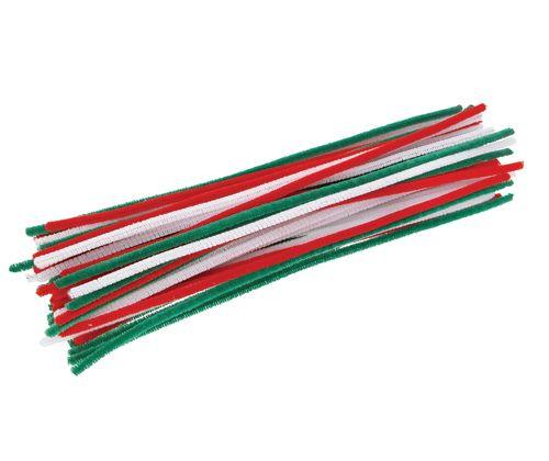 Chenille Stem 30mm 100pk Christmas Colours