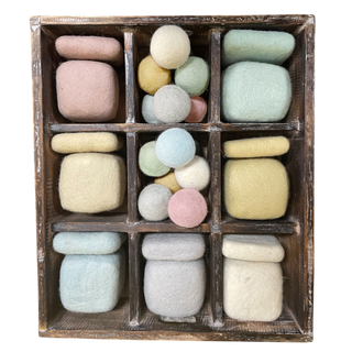 Papoose Pastel Felt Tray with Cubes, Tiles & Balls