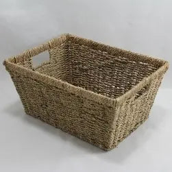 Masterworks Large Rectangular Tapered Seagrass Basket Natural