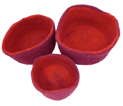 Papoose Nested Bowls Red
