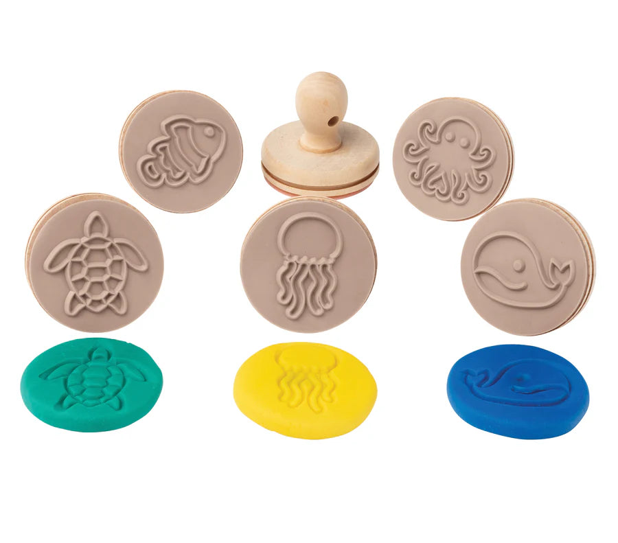 Wood Dough Stamps Set 6 Sea Creatures