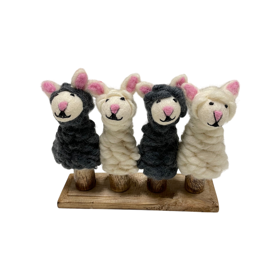 Papoose Sheep Finger Puppets 4pc