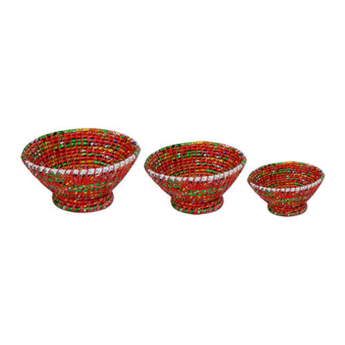 Papoose Spiral Bowl Set Red 3pc