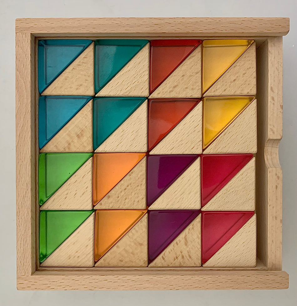Papoose Wood+Lucite Small Triangles 32pc
