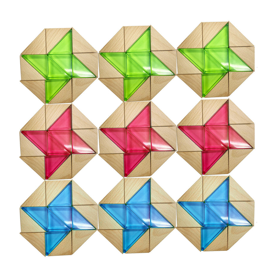 Papoose Wood+Lucite Small Triangles 32pc
