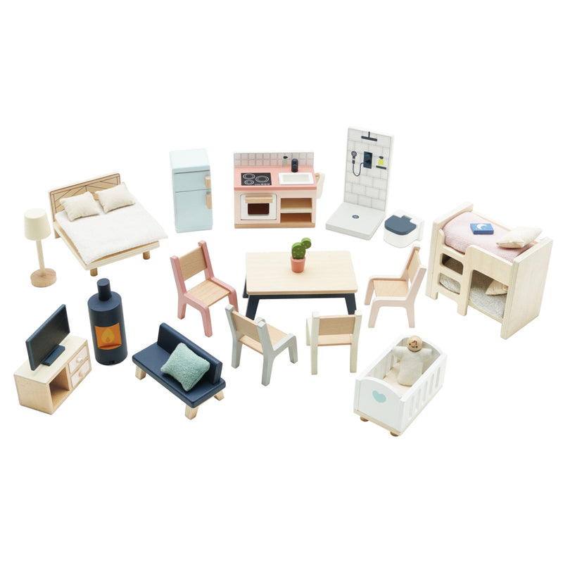 Le Toy Van Wooden Dolls House Starter Furniture Set 35pc