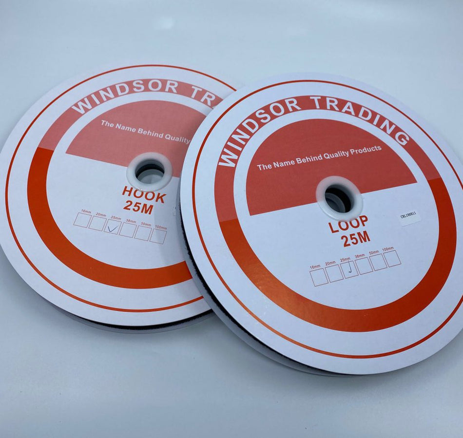 White Hook (Velcro) Reel 25m